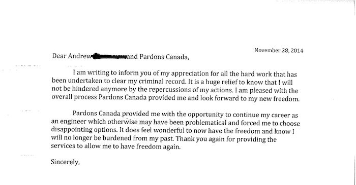 pardons canada testimonial